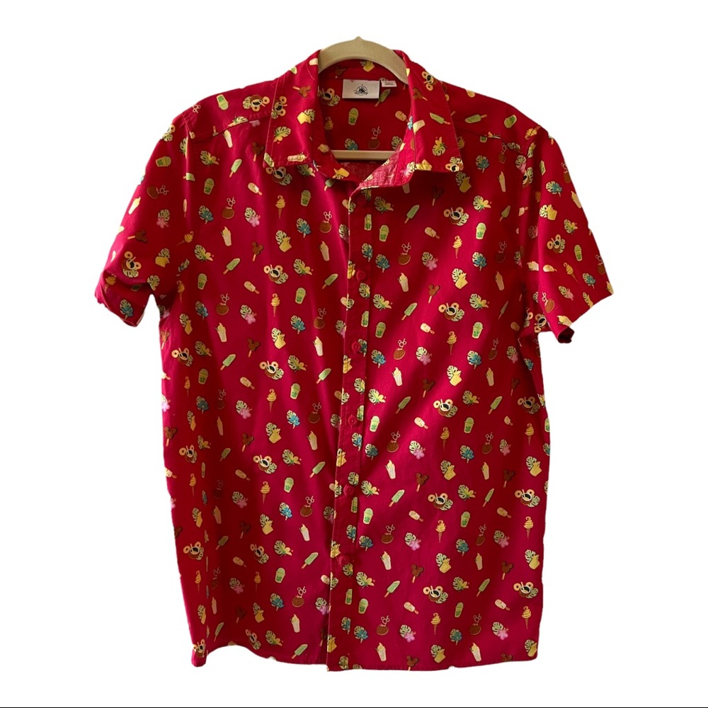 Disney Parks Aloha Polynesian Snacks & Treats Button Down Shirt, Sz Med